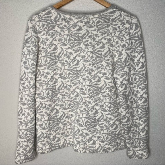 Coldwater Creek Cream & Silver Wool Rabbit Hair Blend Cardigan Sweater - Size M - Picture 3 of 8